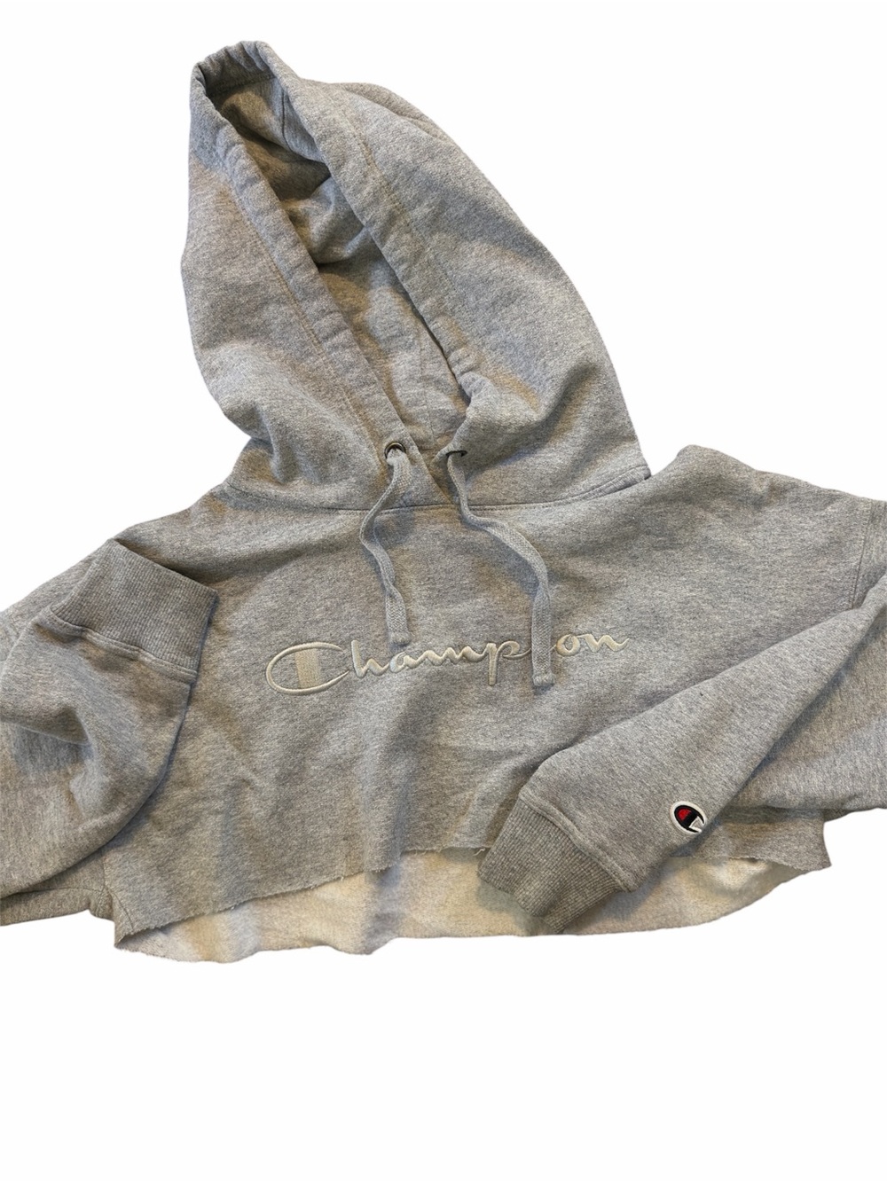 Champion Gray Cropped Hoodie